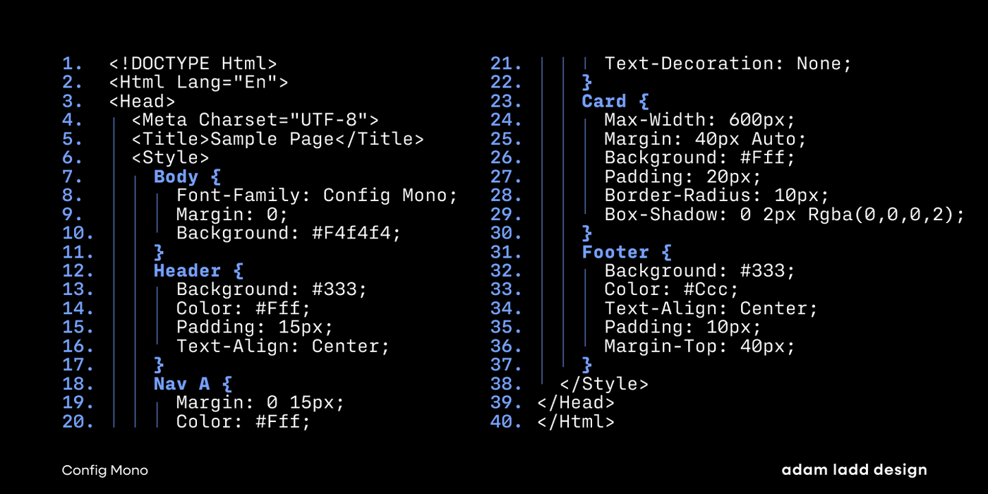 Config Mono Specimen